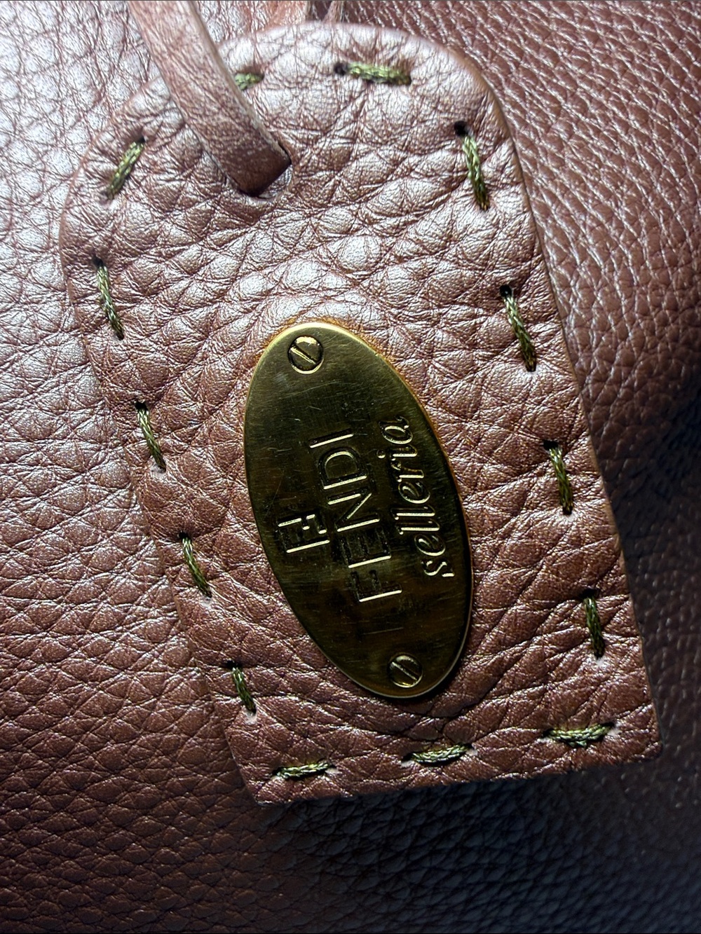 Fendi Selleria Metallic Rose Gold Leather Tote - Picture 4 of 14